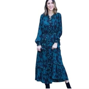 Cabi Women's Green Button Front Maxi Dress Sz Medium